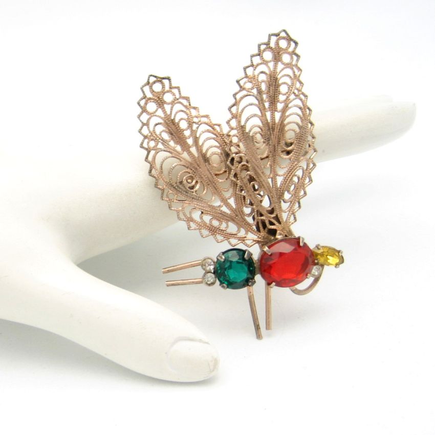 Fabulous RARE 1940's Coro Sterling Moth/Dragonfly/Butterfly Brooch from myclassicjewelry.com