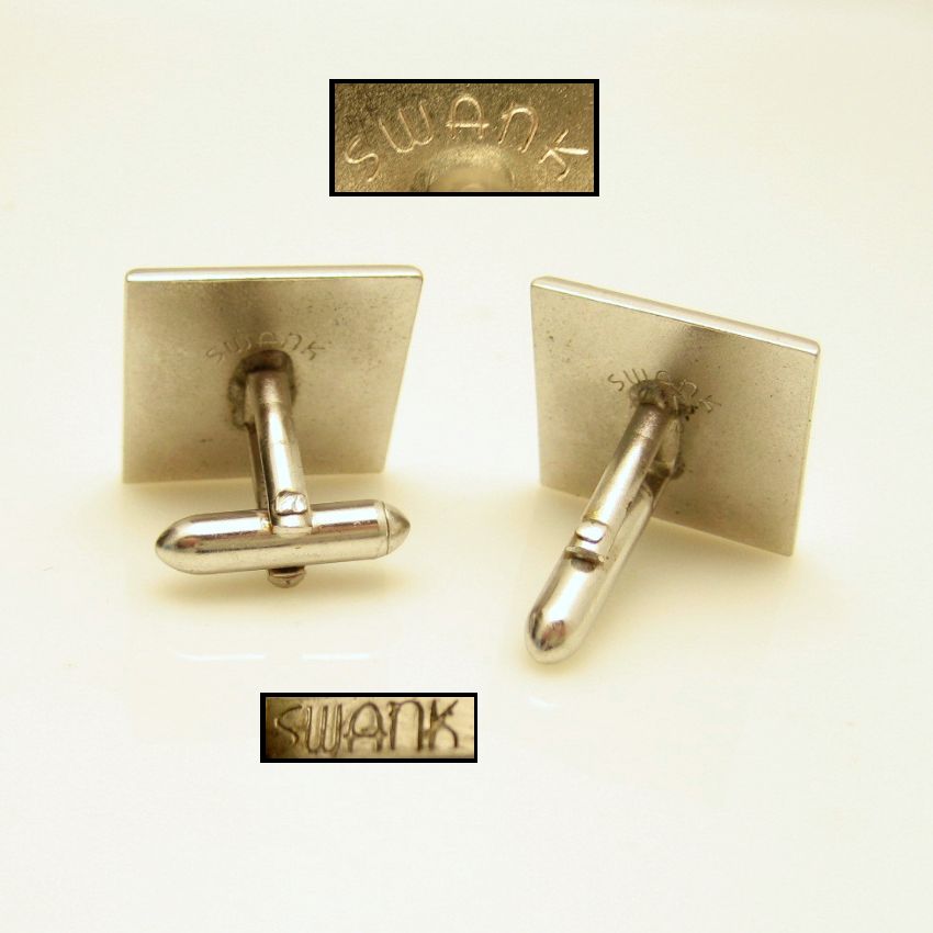 SWANK Vintage Mens Cufflinks Cuff Links Triangle Rhinestone Panels eBay