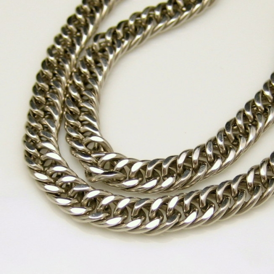 Vintage Chunky Necklace Thick Silvertone Cable Chain Extender Statement eBay