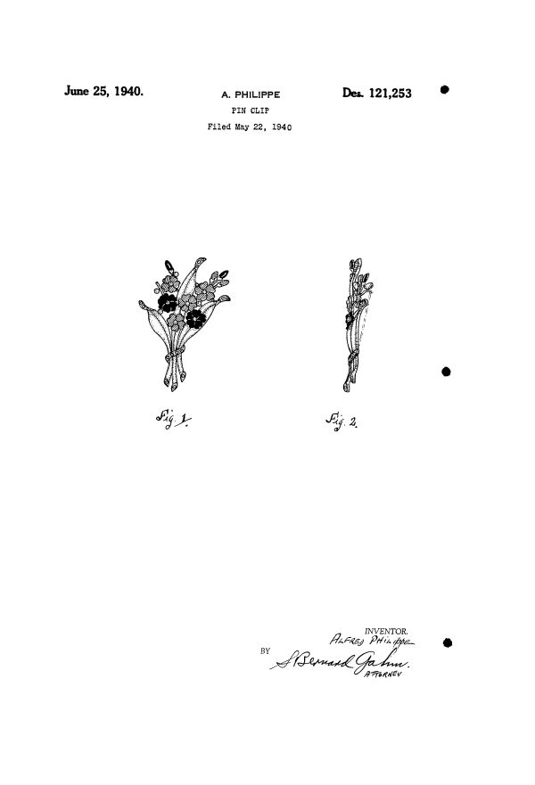 Trifari Patent 121253, Page 1