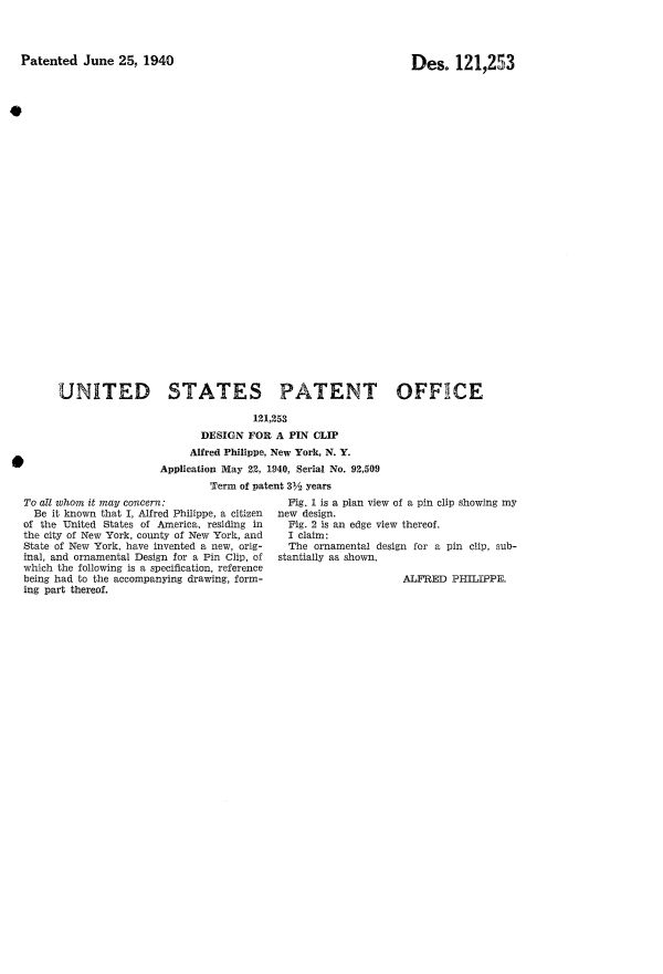 Trifari Patent 121253, Page 2