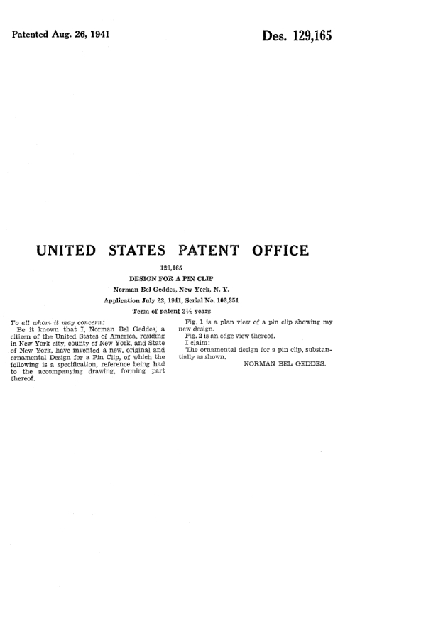 Trifari Patent 129165, Page 2