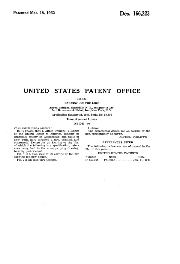 Trifari Patent 1166223, Page 2
