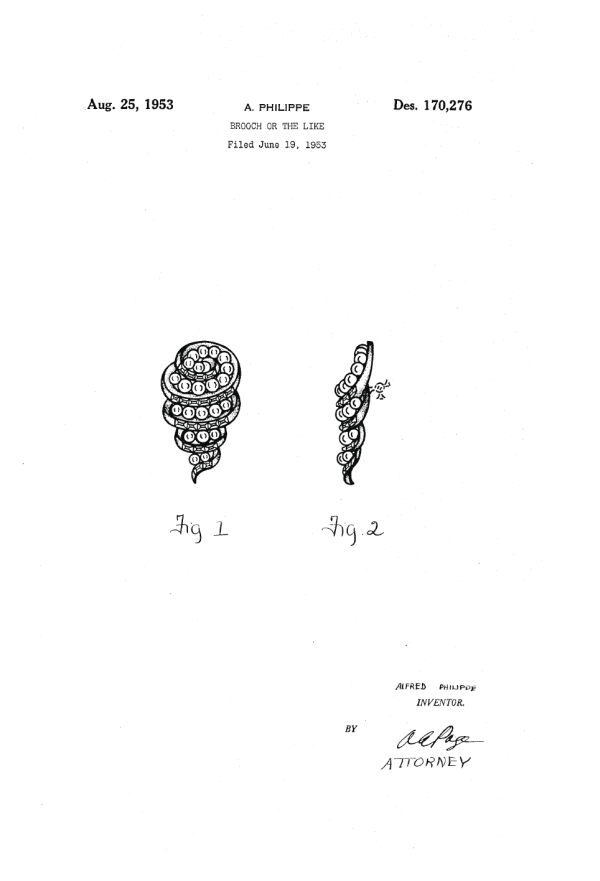 Trifari Patent 170276, Page 1