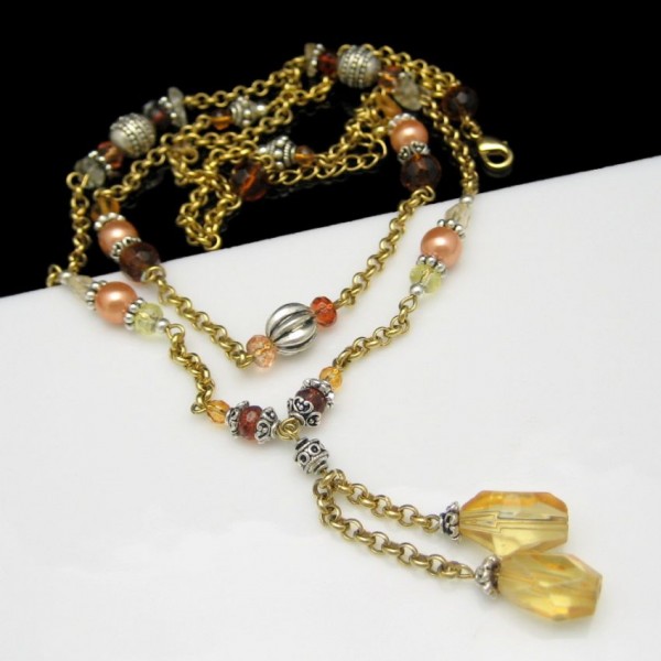 AVON Vintage Necklace Mid Century 2 Multi Strand Glass ...