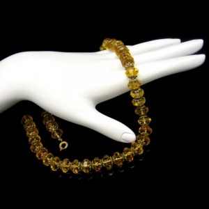 Art Deco Czech Crystal Yellow Glass Beads Vintage Necklace Large Aspirin