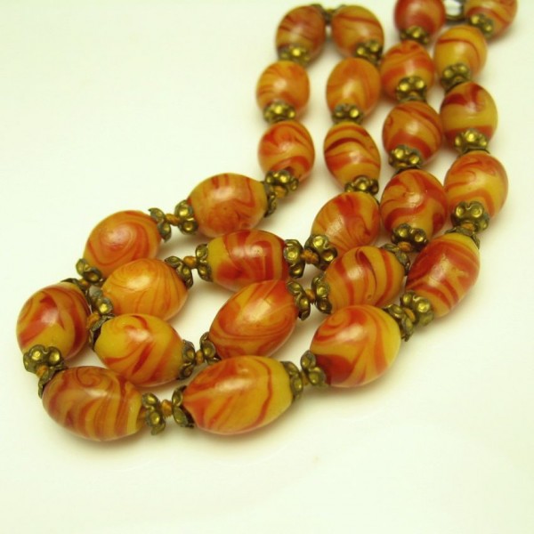 1930s Art Deco Czech or Italian Art Glass Beads Vintage  