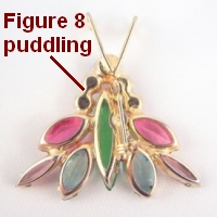 Back of Juliana Moth Brooch with Pastel Stones