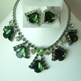 Juliana Green Kite Glass Stones Necklace and Earrings Set