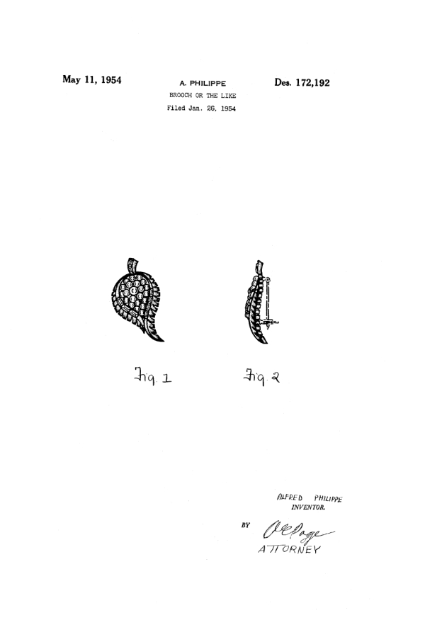 Trifari Patent 172192, Page 1