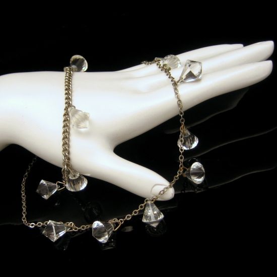 ART DECO Revival Vintage Briolette Crystal Dangles Necklace Bracelet Set from myclassicjewelry.com