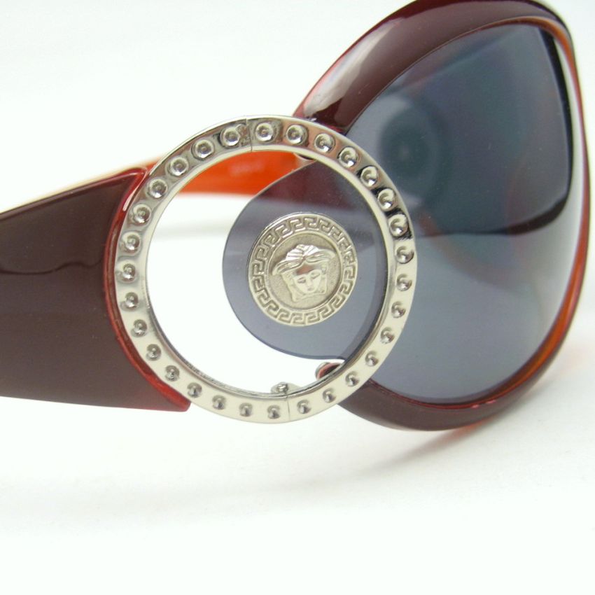 Authentic VERSACE Italy Large Sunglasses Brown Gray Rare 80s Medusa ...