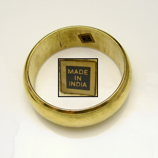 INDIA Vintage Statement Bangle Cuff Bracelet Wide Chunky Hammered Brass ...