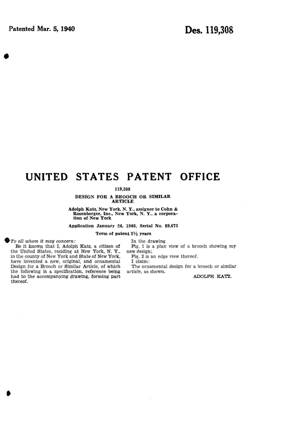 Coro Patent 119308, Page 2