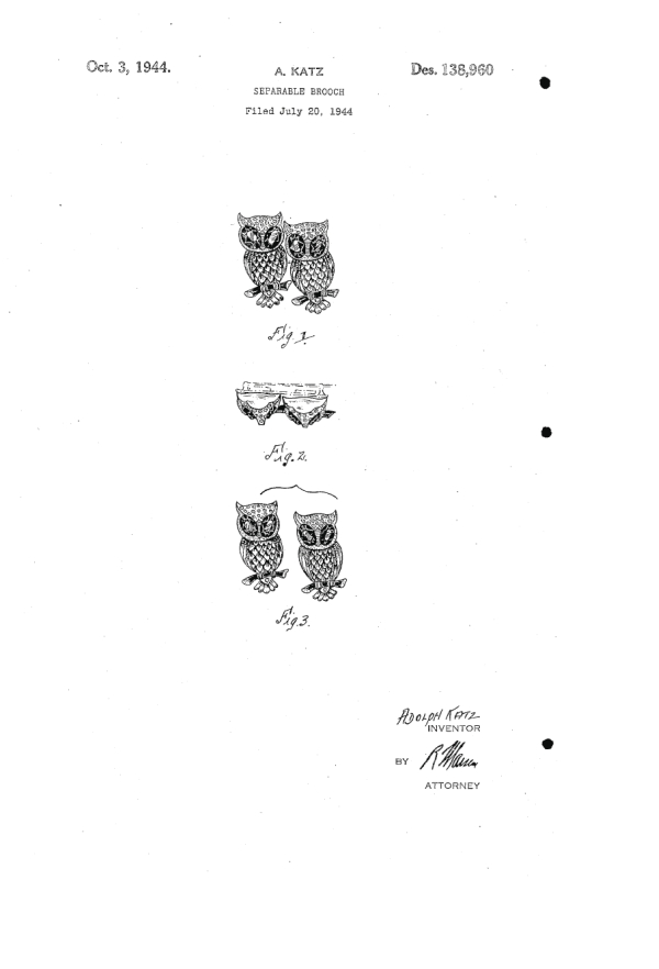 Coro Patent 138960, Page 1