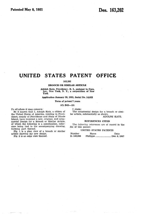 Coro Patent 163202, Page 2